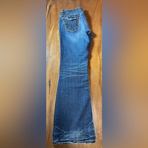 MEK New Mazatlan Bootcut Ladies Denim Buckle Lowrise Size 30/32 Waist 16 Flat - Picture 3 of 8